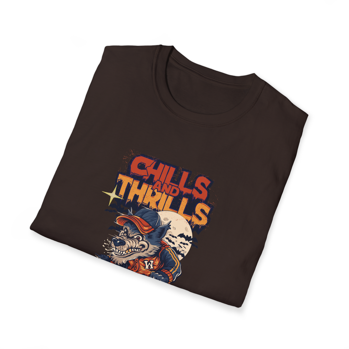 Dark Brown Regular Size Printed Tshirt (Wolf)