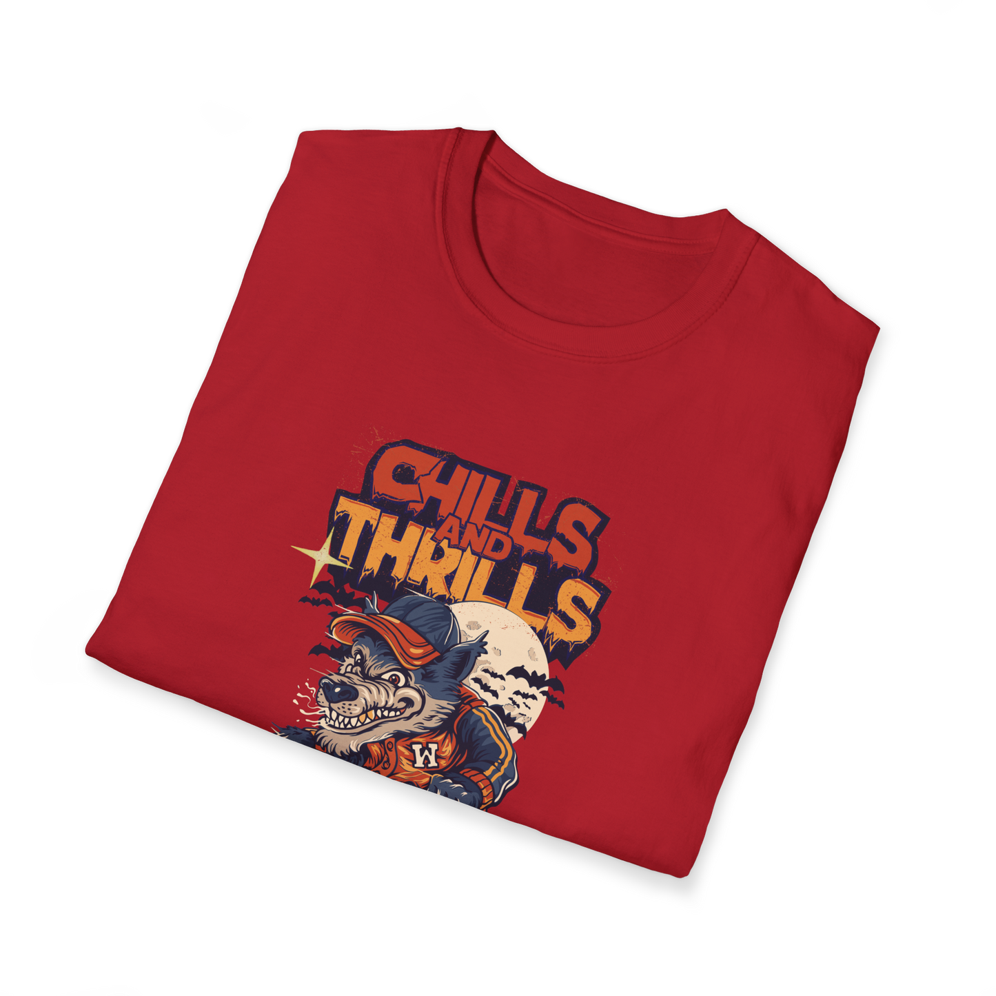 Red Regular Size Printed Tshirt (Wolf)