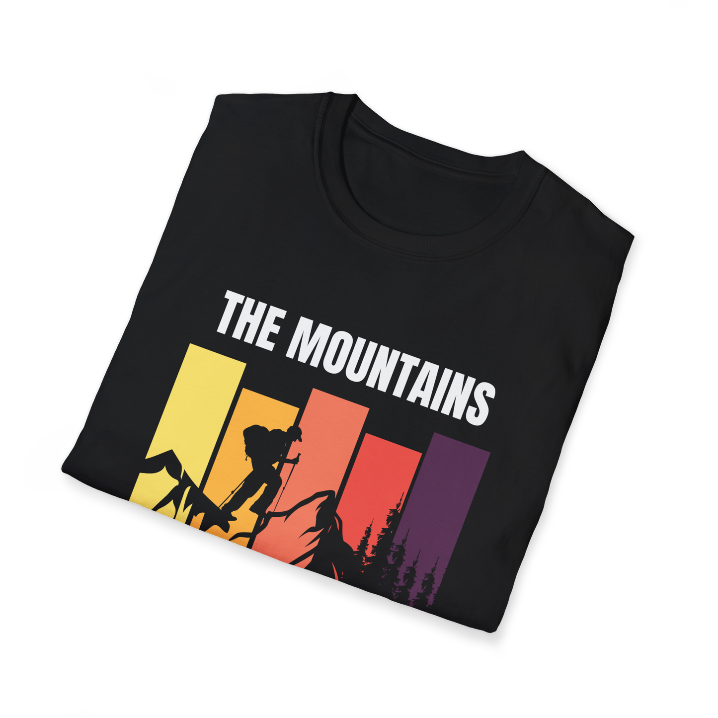 Black Round Neck Tshirt (Mountains are calling)