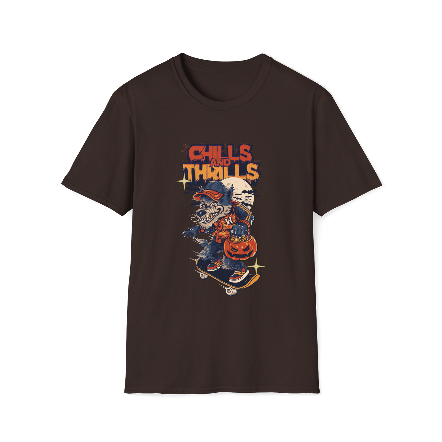 Dark Brown Regular Size Printed Tshirt (Wolf)
