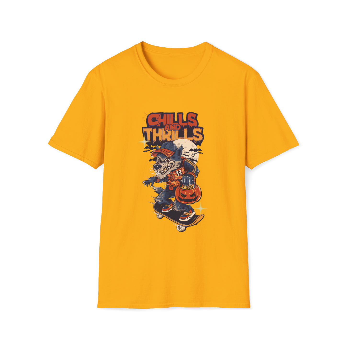 Yellow Regular Size Printed Tshirt (Wolf)