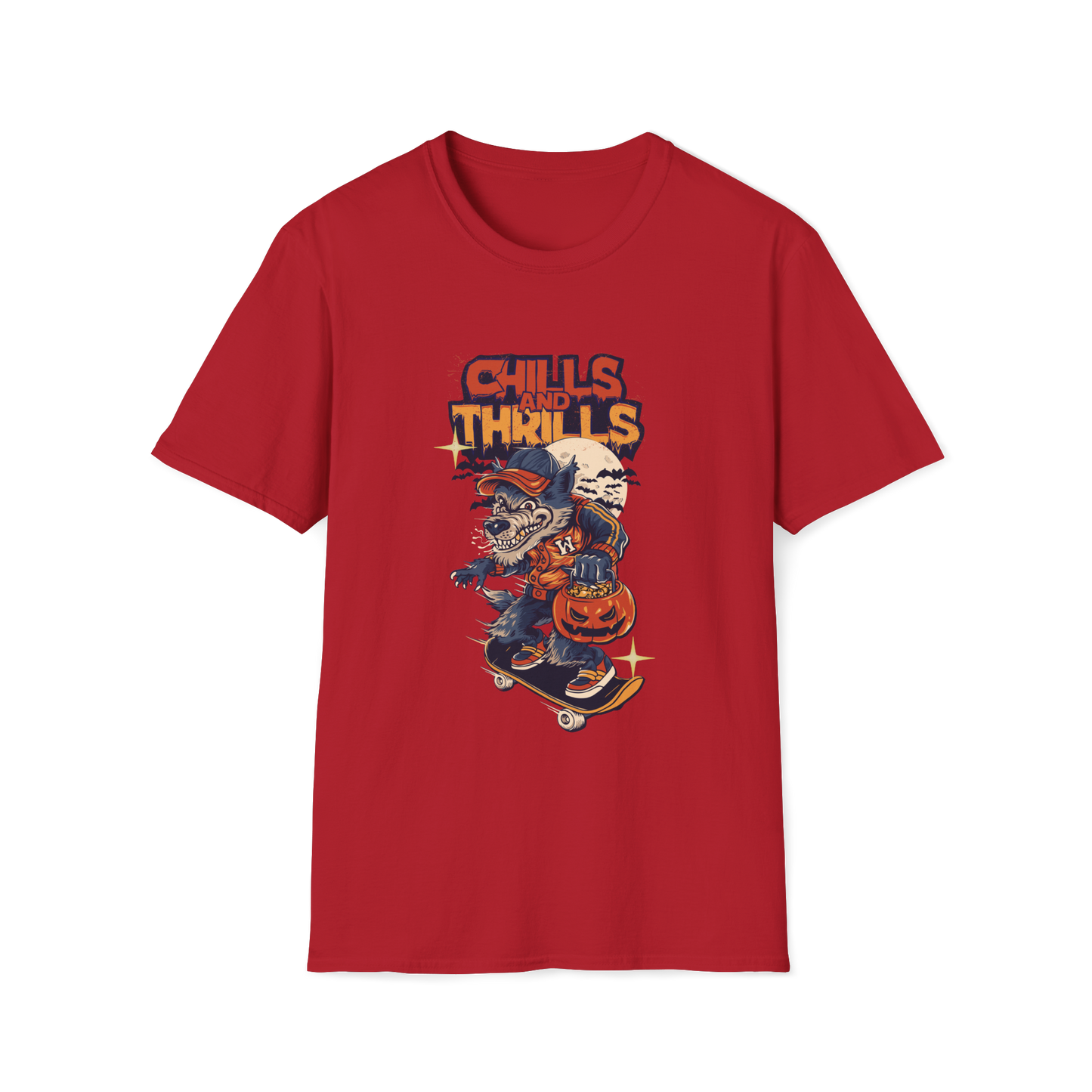 Red Regular Size Printed Tshirt (Wolf)