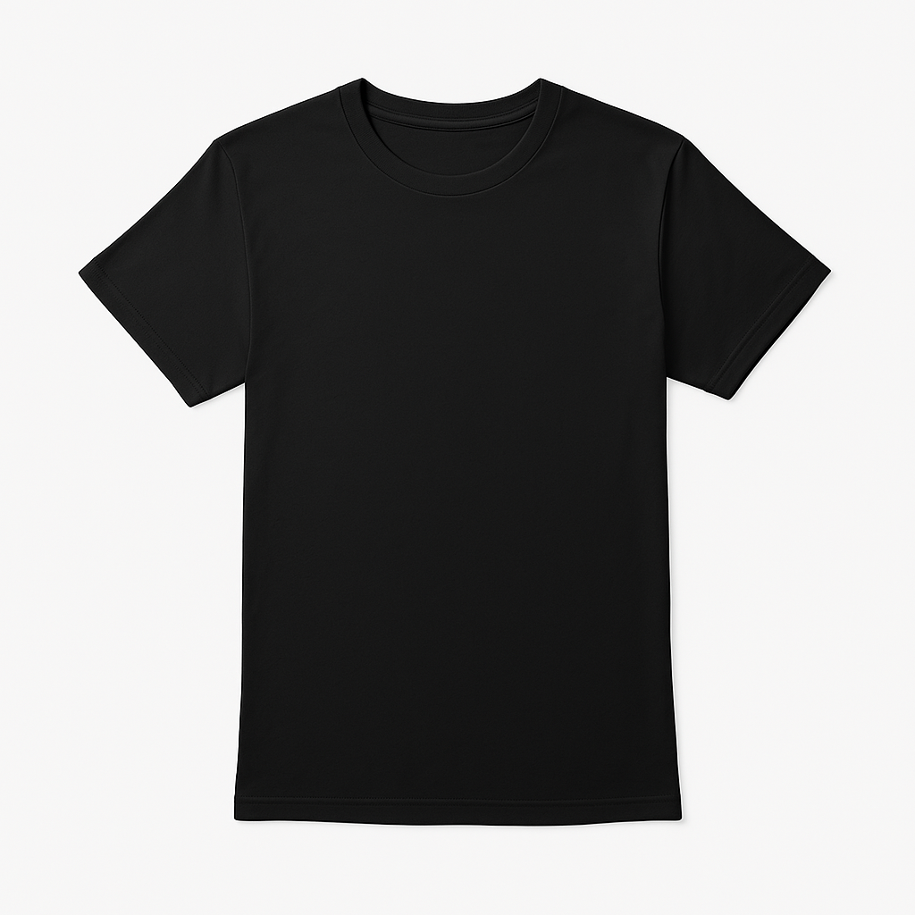 Black Regular Size Plain Tshirt