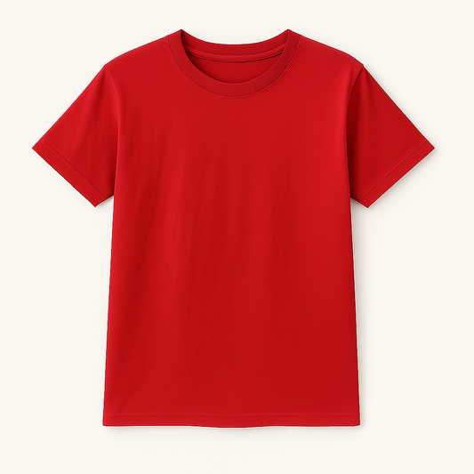 Red Plain Regular Size Tshirt